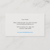 Eenvoudige weergave van Turquoise Linen Visitekaartje (Achterkant)