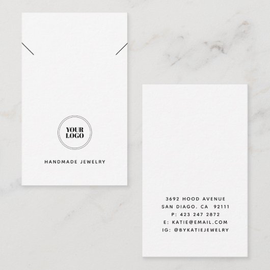 Eenvoudige weergave van uw Logo-Ketting Visitekaartje (Voorkant / Achterkant)