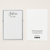 Eenvoudige weergave van zwart-witscript aan de ran visitekaartje (Voorkant /achterkant)