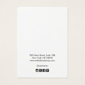 Eenvoudige weergave van zwart-witscript aan de ran visitekaartje (Achterkant)