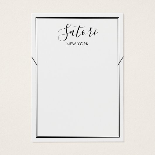 Eenvoudige weergave van zwart-witscript aan de ran visitekaartje (Voorkant)