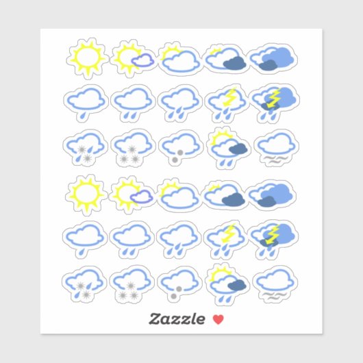 eenvoudige weersymbolen sticker (Vel)