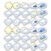 eenvoudige weersymbolen sticker (Voorkant)