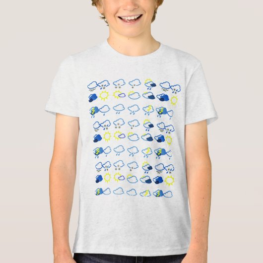 eenvoudige weersymbolen Tri-Blend shirt (Voorkant)