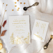 Eenvoudige weide bloemen bruiloft kaart