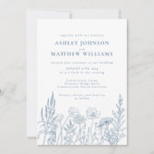 Eenvoudige weide bloemen bruiloft kaart (Voorkant)