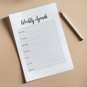 Eenvoudige wekelijkse agenda post-it® notes