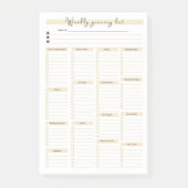 Eenvoudige wekelijkse boodschappen op de lijst van post-it® notes (Voorkant)