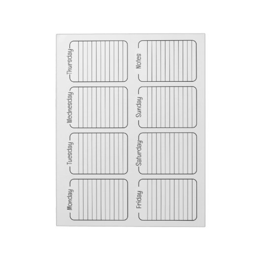 Eenvoudige Wekelijkse Planner Witte Scheur weg Kal Notitieblok (Linkerzijde)