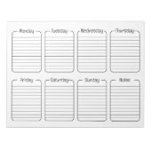 Eenvoudige Wekelijkse Planner Witte Scheur weg Kal Notitieblok (Voorkant)