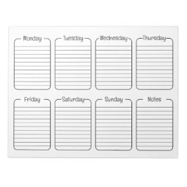 Eenvoudige Wekelijkse Planner Witte Scheur weg Kal Notitieblok