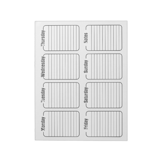 Eenvoudige Wekelijkse Planner Witte Scheur weg Kal Notitieblok (Linkerzijde)