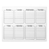 Eenvoudige Wekelijkse Planner Witte Scheur weg Kal Notitieblok (Voorkant)