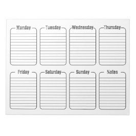 Eenvoudige Wekelijkse Planner Witte Scheur weg Kal Notitieblok