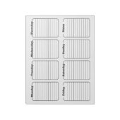 Eenvoudige Wekelijkse Planner Witte Scheur weg Kal Notitieblok (Linkerzijde)