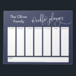 Eenvoudige wekelijkse planning voor script, marine notitieblok<br><div class="desc">Deze veelzijdige weekplanner is opstelling met zeer basiselementen die allen kunnen worden uitgegeven... behalve de kopbal. De uitdrukking "wekelijkse planner"werd teruggegeven in een moderne gedetailleerde kalligrafiedoopvont en is geplaatst, als grafisch, bij de bovenkant van de pagina. Gebruik de velden sjabloon om uw gegevens toe te voegen zoals u dat nodig...</div>