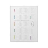 Eenvoudige wekelijkse retro-planning notitieblok (Linkerzijde)