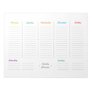 Eenvoudige wekelijkse retro-planning notitieblok