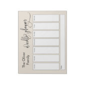 Eenvoudige wekelijkse script, Cream Notitieblok (Linkerzijde)