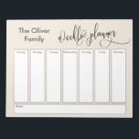 Eenvoudige wekelijkse script, Cream Notitieblok<br><div class="desc">Deze veelzijdige weekplanner is opstelling met zeer basiselementen die allen kunnen worden uitgegeven... behalve de kopbal. De uitdrukking "wekelijkse planner"werd teruggegeven in een moderne gedetailleerde kalligrafiedoopvont en is geplaatst, als grafisch, bij de bovenkant van de pagina. Gebruik de velden sjabloon om uw gegevens toe te voegen zoals u dat nodig...</div>