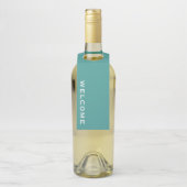 Eenvoudige Welkom Flesnek Labels Turquoise (Op fles)