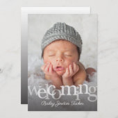Eenvoudige Welkom Overlay Foto Geboorteaankondigin Aankondiging (Voorkant / Achterkant)