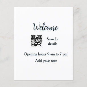 Eenvoudige welkomst opening welkomst barcode QR vo Flyer