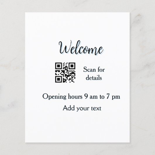 Eenvoudige welkomst opening welkomst barcode QR vo Flyer (Voorkant)