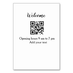 Eenvoudige welkomst opening welkomst barcode QR vo Kaart