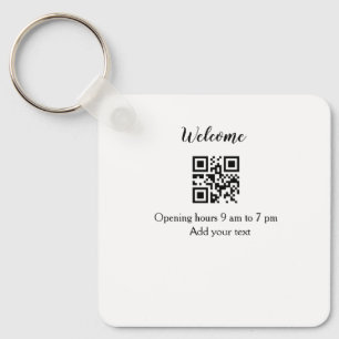 Eenvoudige welkomst opening welkomst barcode QR vo Sleutelhanger