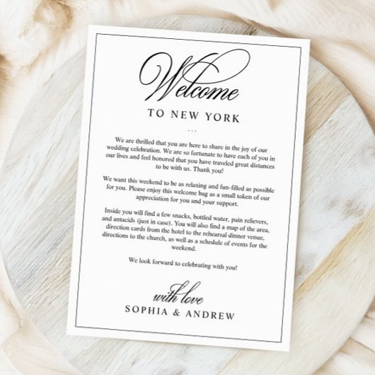 Eenvoudige welkomstbrief en reisroute Kaart