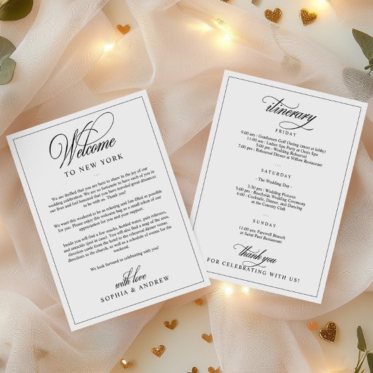 Eenvoudige welkomstbrief en reisroute Kaart