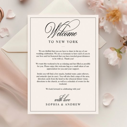 Eenvoudige welkomstbrief en reisroute Kaart