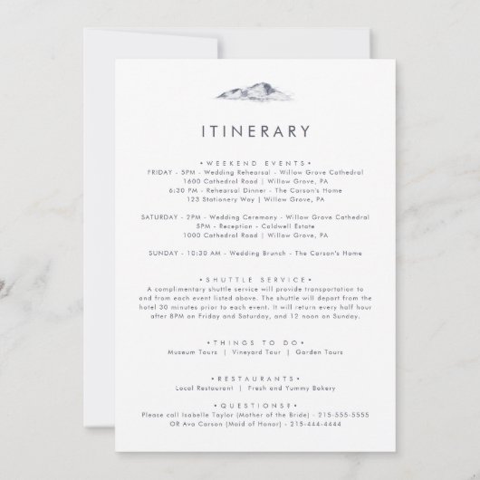 Eenvoudige Welkomstbrief en reisroute van Floral M (Achterkant)