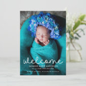 Eenvoudige welkomstfoto Geboorte Aankondiging (Staand voorkant)