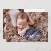 Eenvoudige welkomstfoto Geboorte Aankondiging (Voorkant / Achterkant)