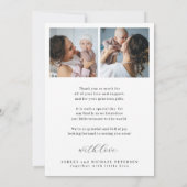 Eenvoudige welkomsttekst babyfoto chic schrift geb aankondiging (Achterkant)