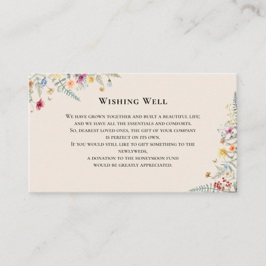 Eenvoudige wending-wishing van Wildflower Fern bei Informatiekaartje (Voorkant)