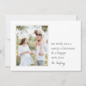 Eenvoudige wens Neutral Minimalist One Photo Feestdagenkaart (Voorkant)