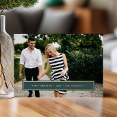 Eenvoudige wens | Nieuwjaarsfoto bewerkbare kleur Folie Feestdagenkaart