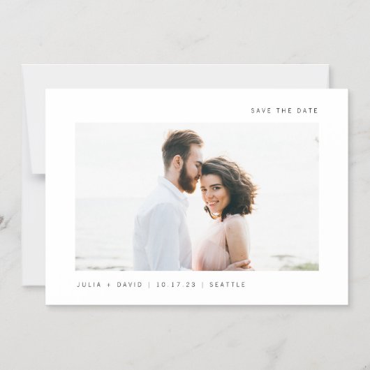 Eenvoudige wensen | Foto-bruiloft bewaart de datum Magnetische Uitnodiging (Voorkant)