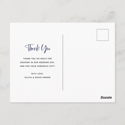 Eenvoudige wensen | Foto bruiloft Hartelijk dank Briefkaart (Achterkant)