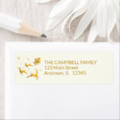 Eenvoudige wensen · Gold Santa Sleigh retouradres Etiket (Insitu)