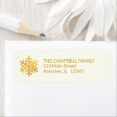 Eenvoudige wensen · Gold Snowflake retouradres Etiket (Insitu)