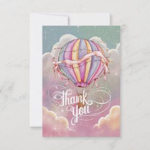 Eenvoudige wensen Hete Luchtballon Bedankkaart