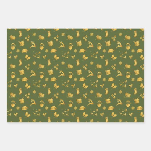 Eenvoudige wensen · Kerst Elementen Inpakpapier Vel (Voorkant 2)