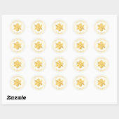 Eenvoudige wensen · Minimal Gold Snowflake Christm Ronde Sticker (Vel)