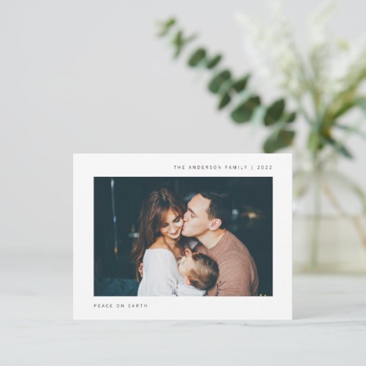 Eenvoudige wensen | Minimale foto Feestdagenkaart (Staand voorkant)