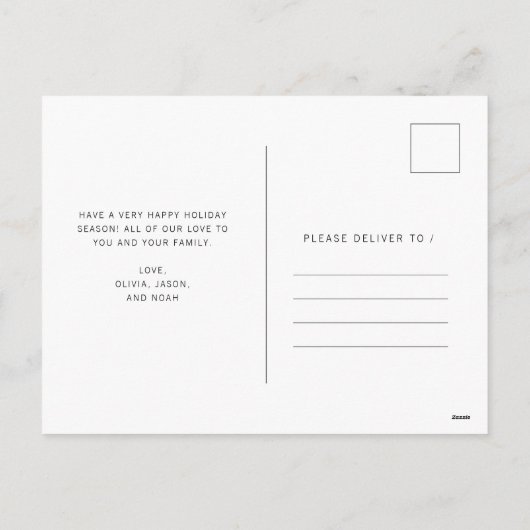 Eenvoudige wensen | Minimale foto Feestdagenkaart (Achterkant)