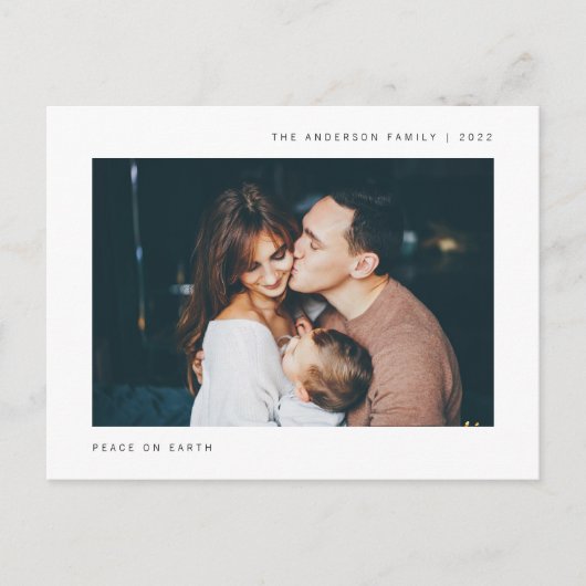 Eenvoudige wensen | Minimale foto Feestdagenkaart (Voorkant)